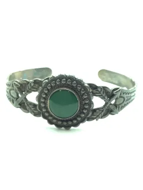 Vintage Navajo Turquoise and Sterling Silver Cuff Bracelet