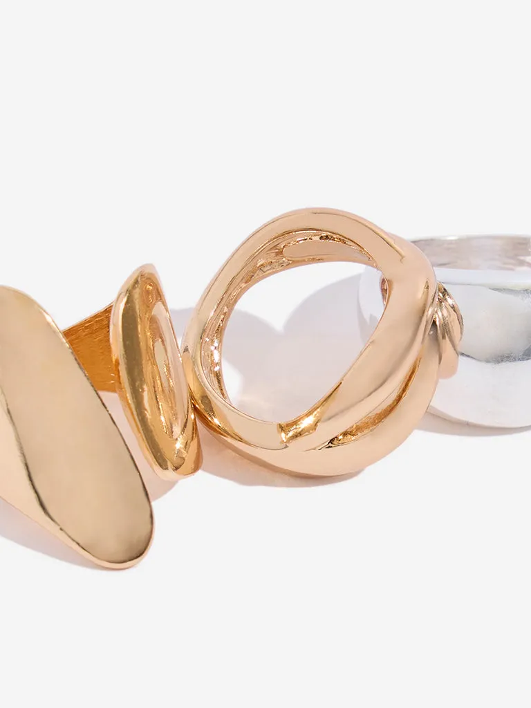 Westside Accessories Gold & Silver High-Shine Rings - Pack of 3