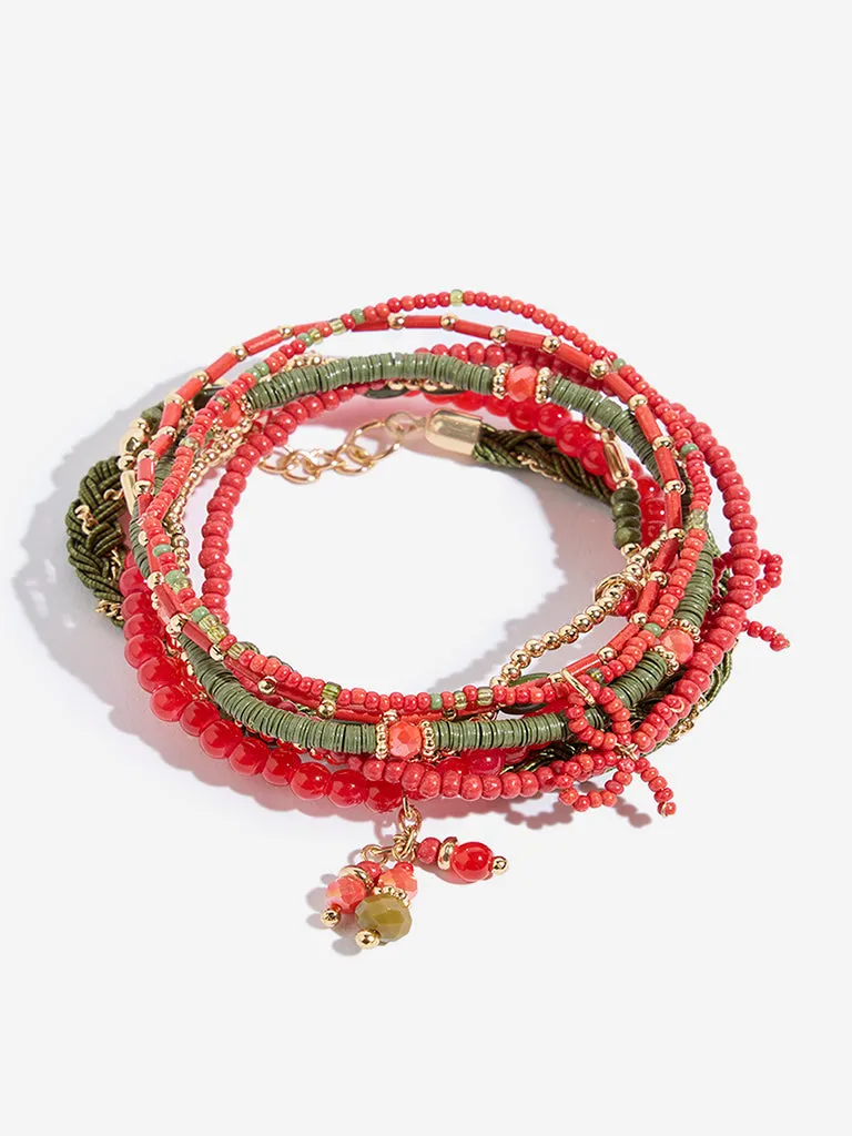 Westside Accessories Olive & Rust Stackable Bracelets