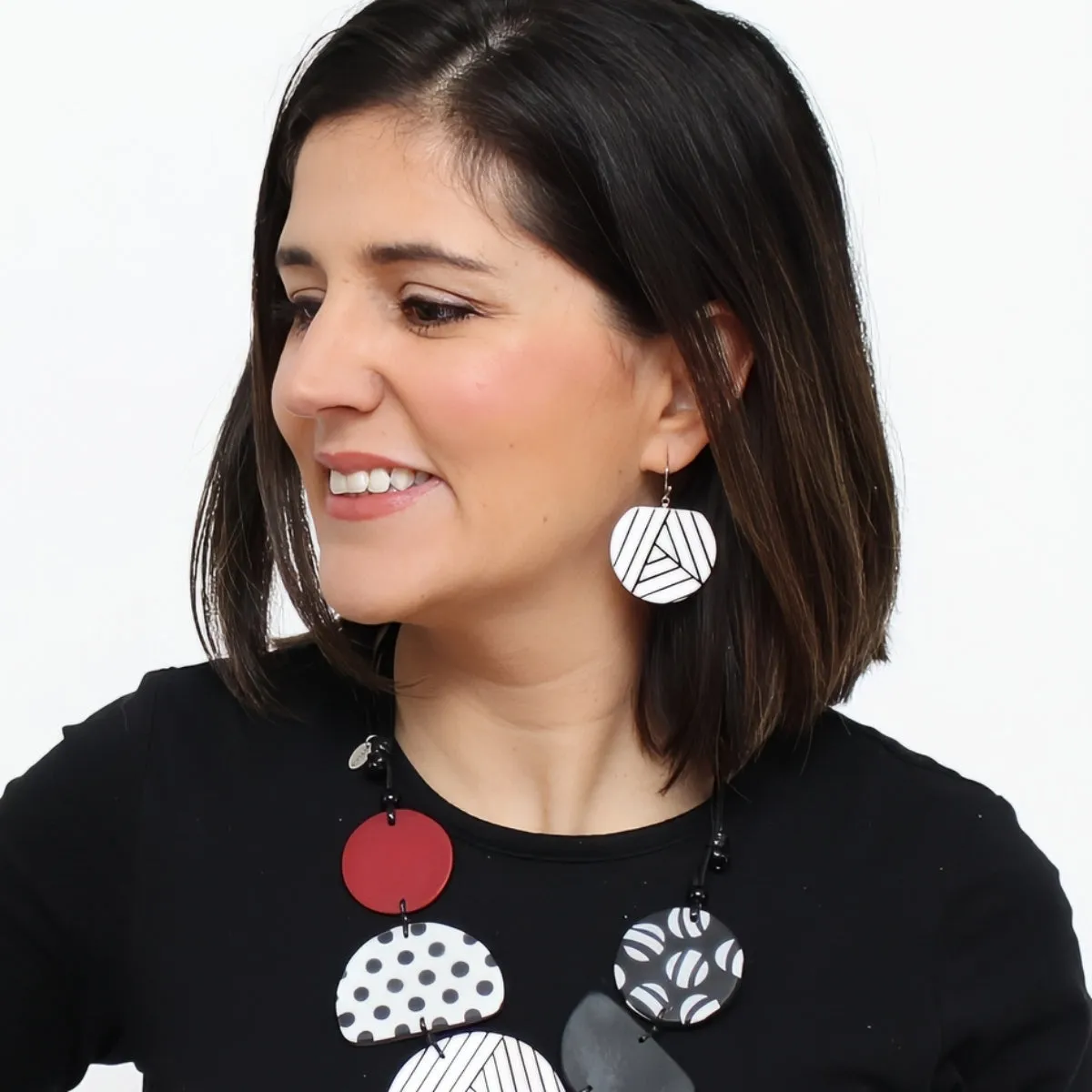 White and Black Palma Earrings