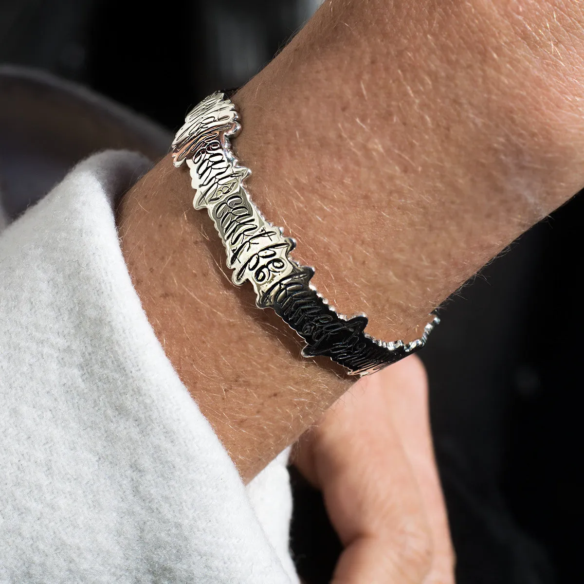 Wild Hearts Can't Be Tamed Sterling Silver Cuff