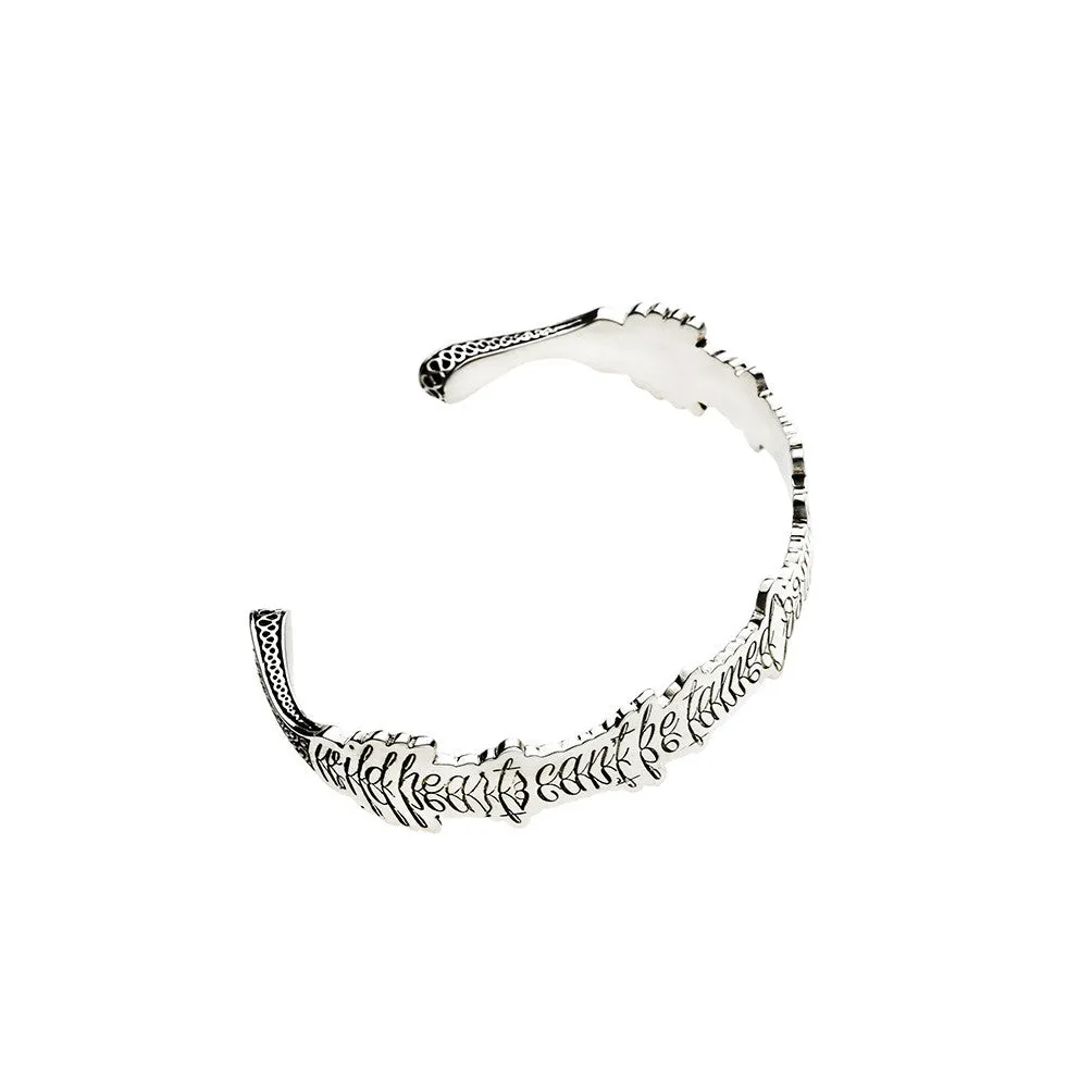 Wild Hearts Can't Be Tamed Sterling Silver Cuff
