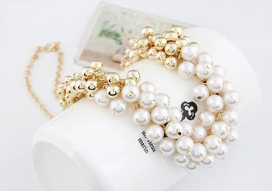 Women Colares Femininos Simulated Pearl Necklace for Women Fashion Gold Beads Choker Necklaces Statement Jewelry