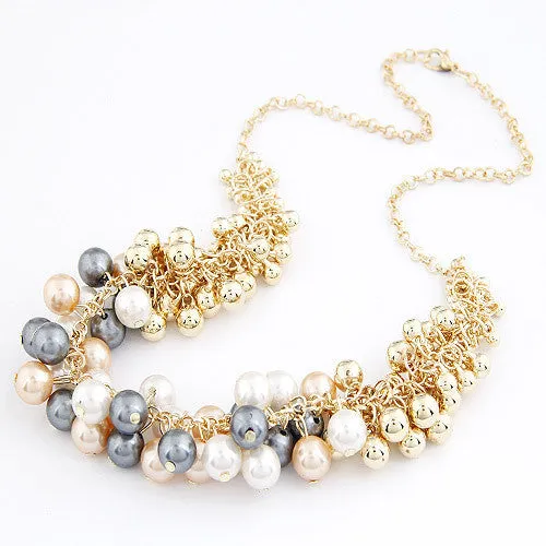 Women Colares Femininos Simulated Pearl Necklace for Women Fashion Gold Beads Choker Necklaces Statement Jewelry