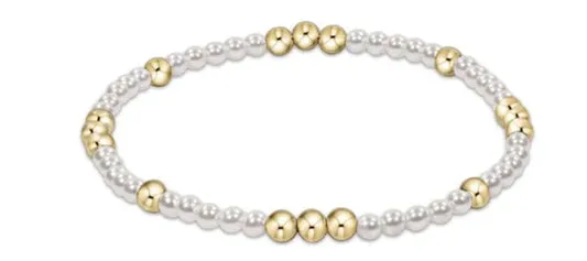 Worthy Pattern 3mm Bead Bracelet - Pearl