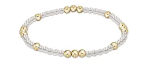 Worthy Pattern 3mm Bead Bracelet - Pearl
