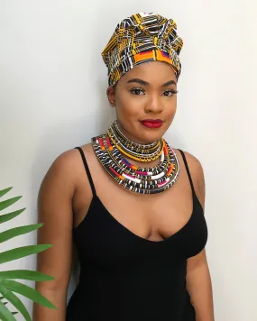 Zarah Set of 2 African Print Choker Rope