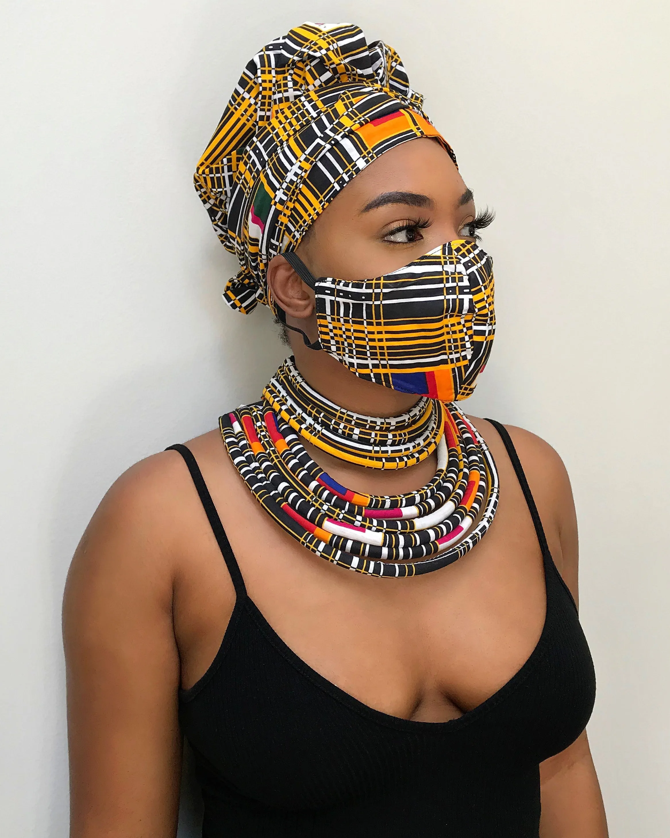 Zarah Set of 2 African Print Choker Rope